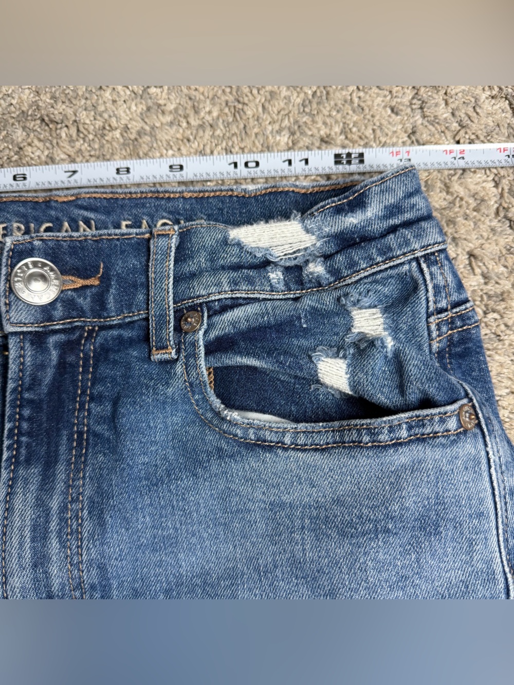 American Eagle Highest Rise 90s Boyfriend Jeans 4 medium Wash Stretch casual - Picture 9 of 11